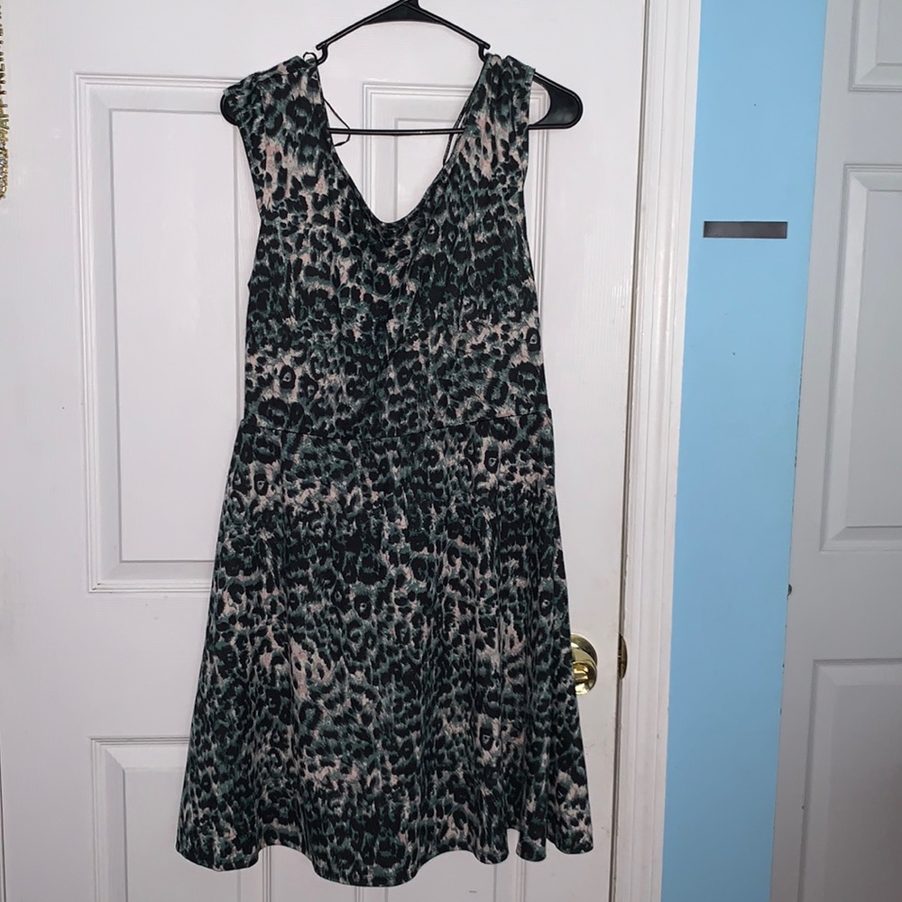 Leopard Print Green & Pink dress